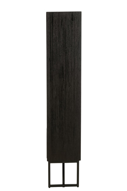 Regal Recyceltes Holz Metall Schwarz 100x30x158 cm
