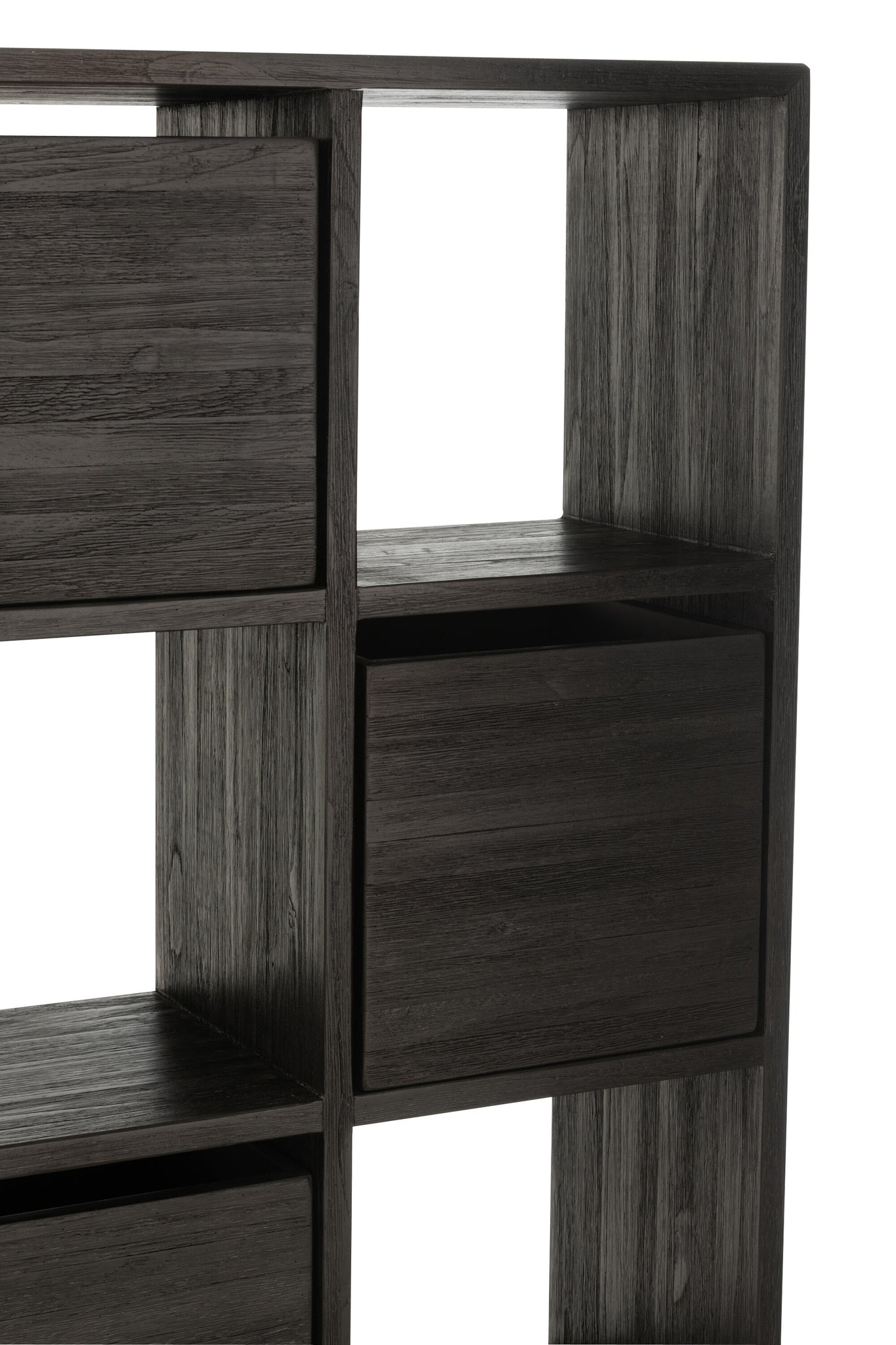 Regal Recyceltes Holz Metall Schwarz 100x30x158 cm