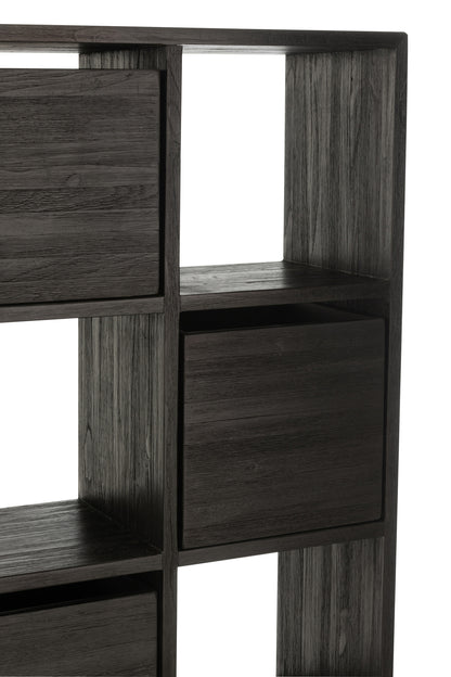 Regal Recyceltes Holz Metall Schwarz 100x30x158 cm