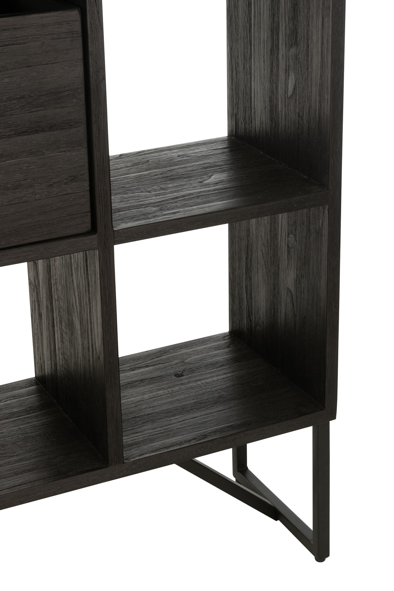 Regal Recyceltes Holz Metall Schwarz 100x30x158 cm