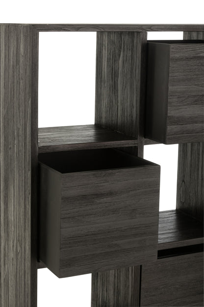 Cabinet With Drawers Recycle Teak Black