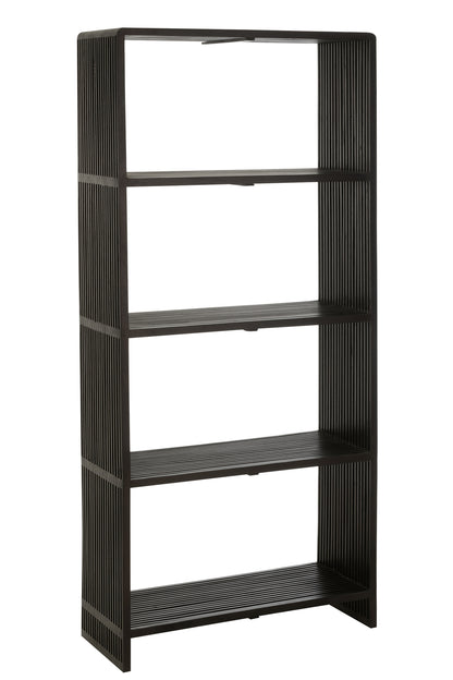 Bookcase 4 Shelves Recycle Teak Black