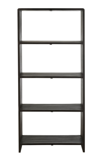 Bookcase 4 Shelves Recycle Teak Black
