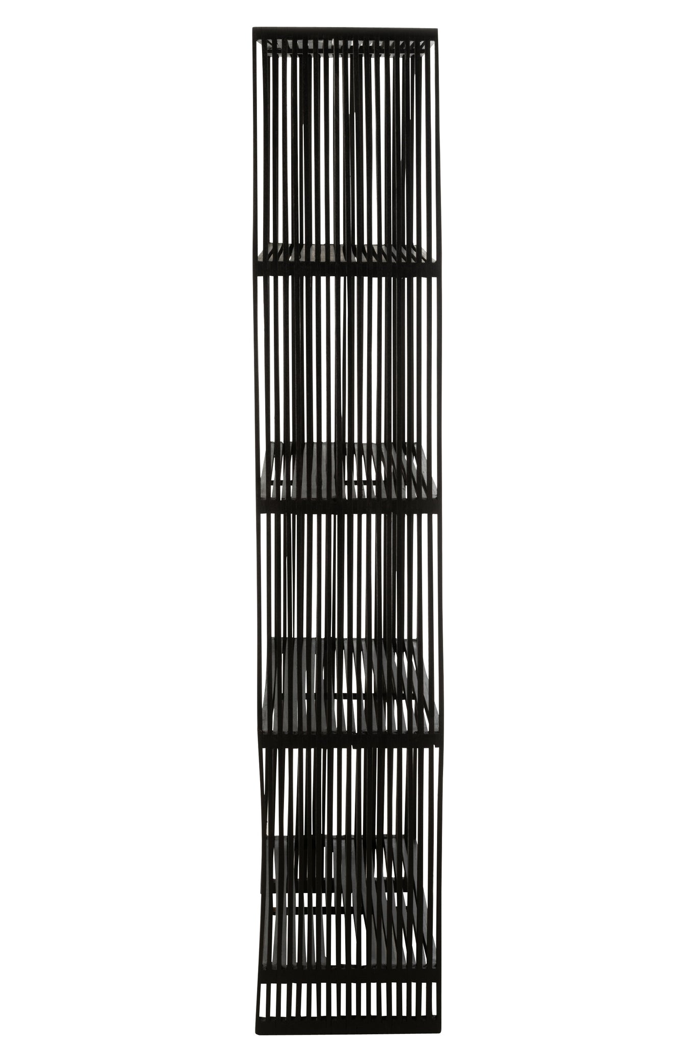 Bookcase 4 Shelves Recycle Teak Black