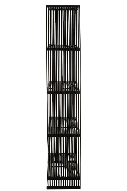 Bookcase 4 Shelves Recycle Teak Black