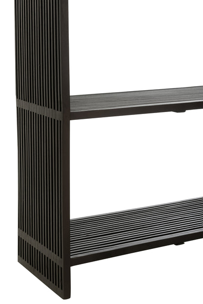 Bookcase 4 Shelves Recycle Teak Black