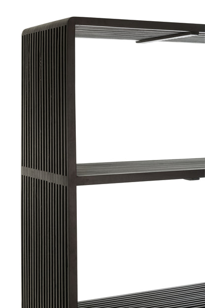 Bookcase 4 Shelves Recycle Teak Black