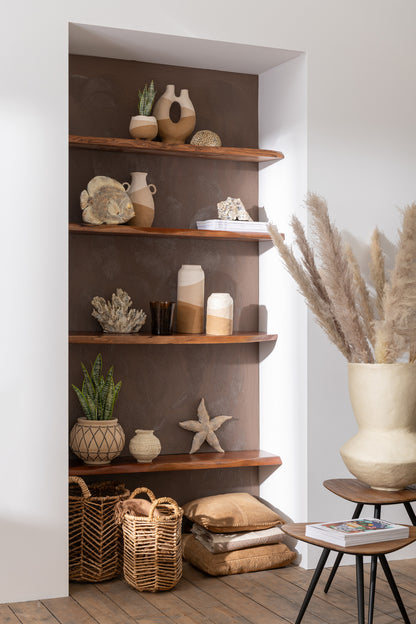 Set Of 2 Tables Triangle Recycle Teak Natural