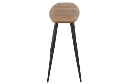 Konsole Oval Recyceltes Teakholz Natur