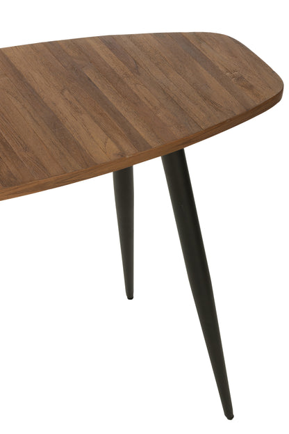 Konsole Oval Recyceltes Teakholz Natur