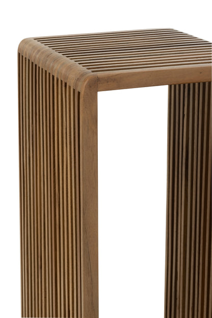 Set Of 2 Side Tables Cubic Recycle Teak Natural