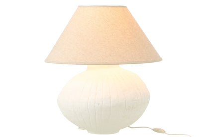 Lamp Pot + Cap Paper Mache White