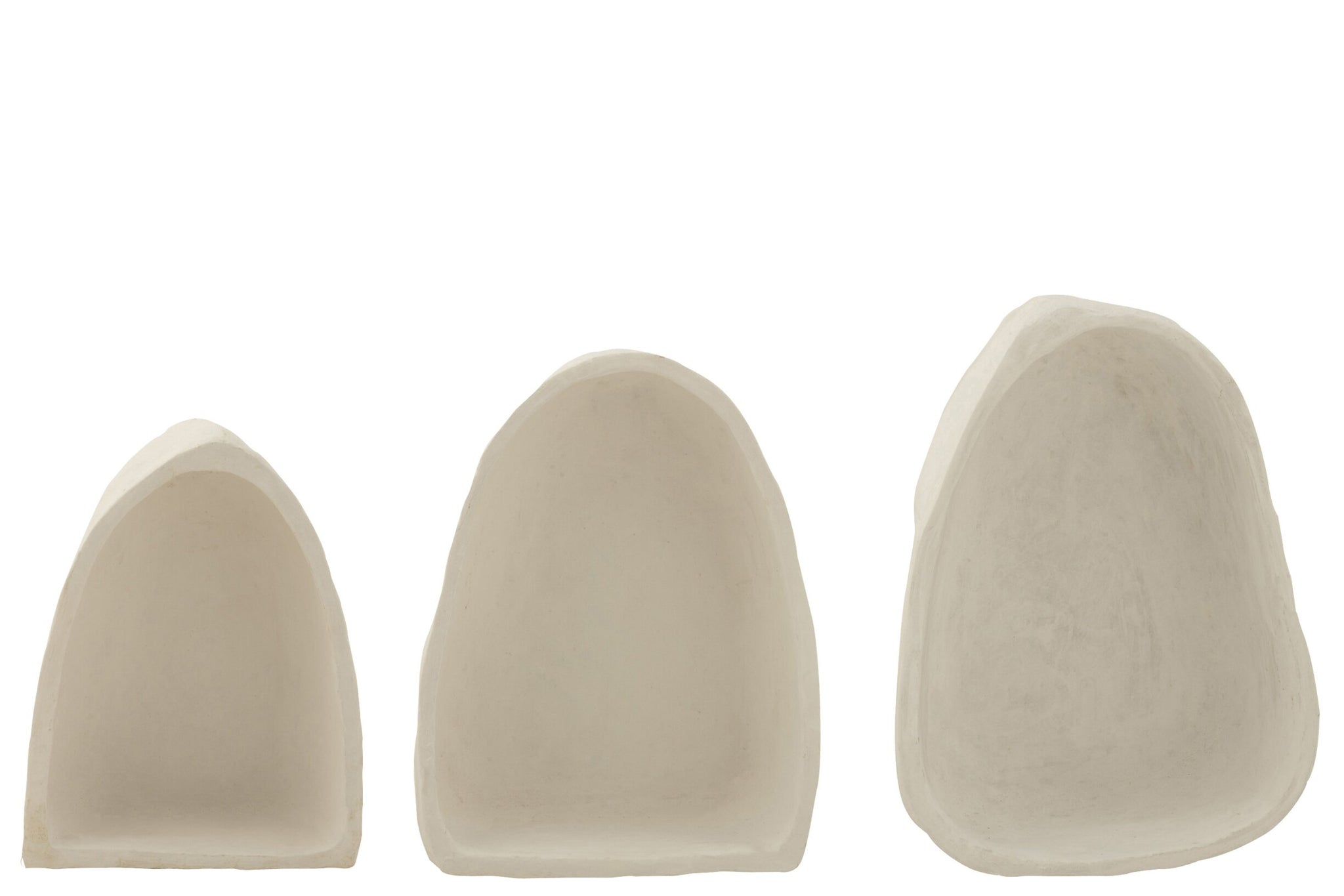 Wandrekjes papier-maché – wit, 35x15x45 cm, set van 3