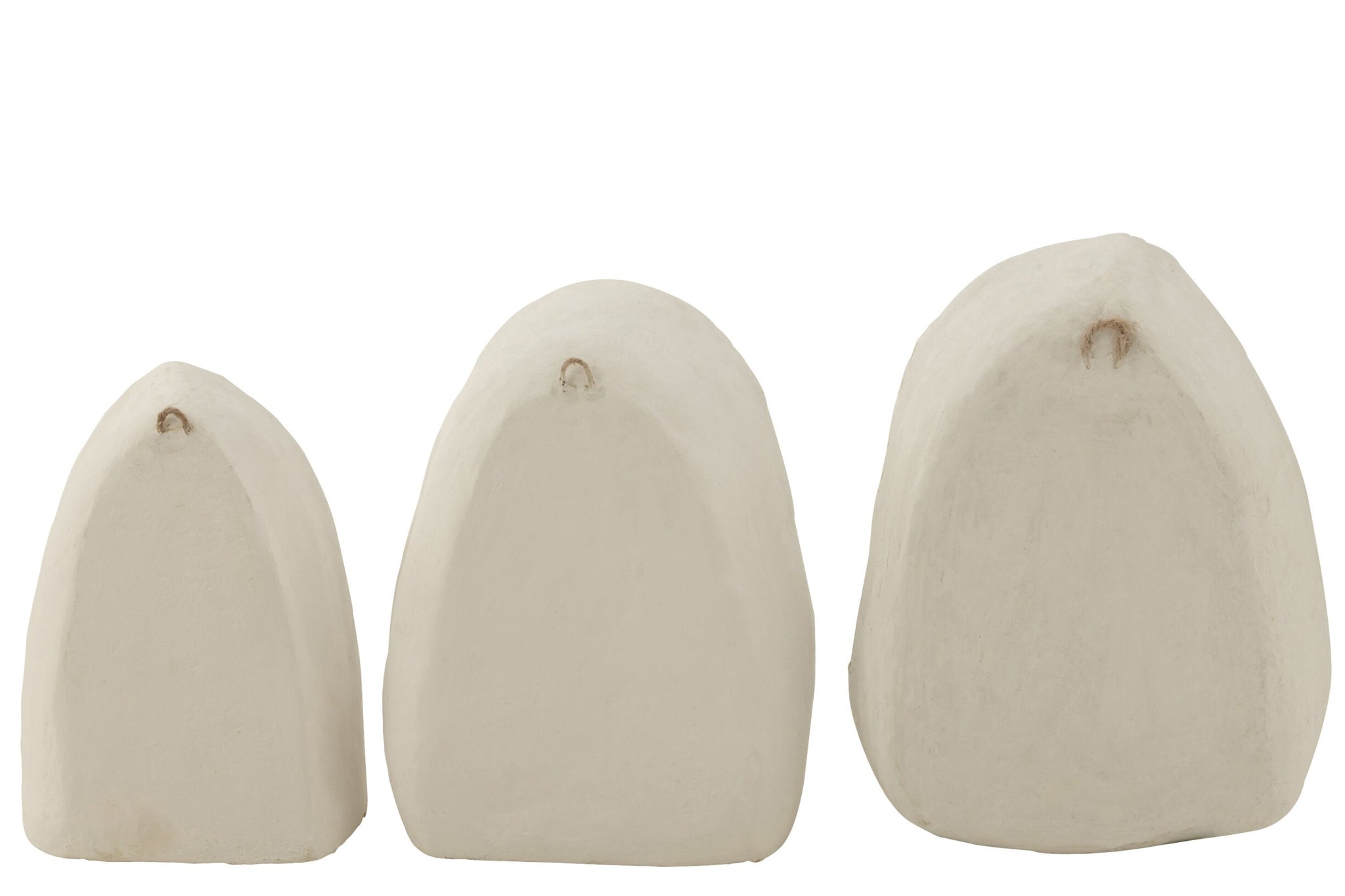 Wandrekjes papier-maché – wit, 35x15x45 cm, set van 3