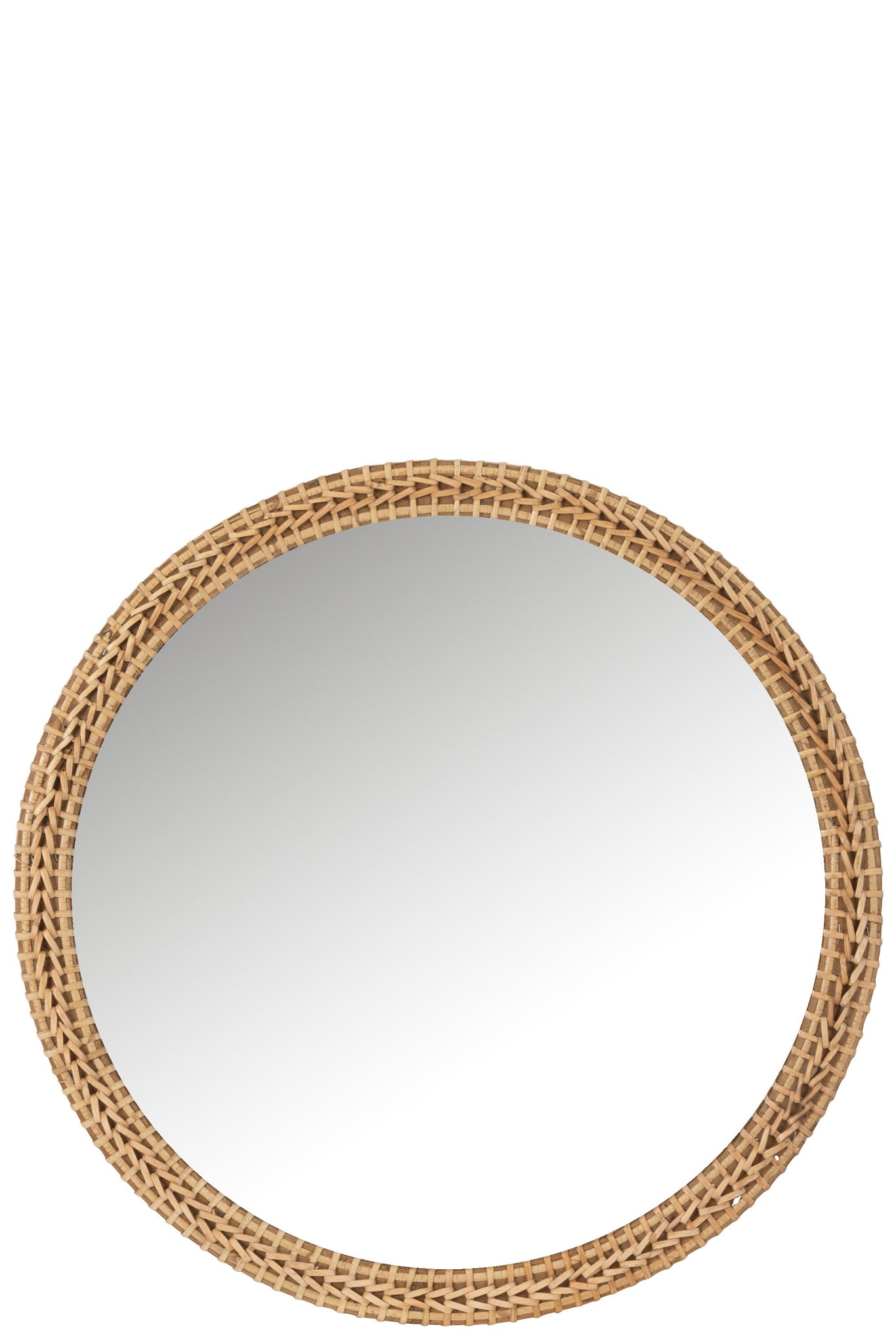 Mirror Round Fir Wood/Glass Natural