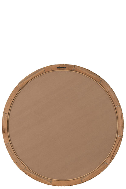 Mirror Round Fir Wood/Glass Natural