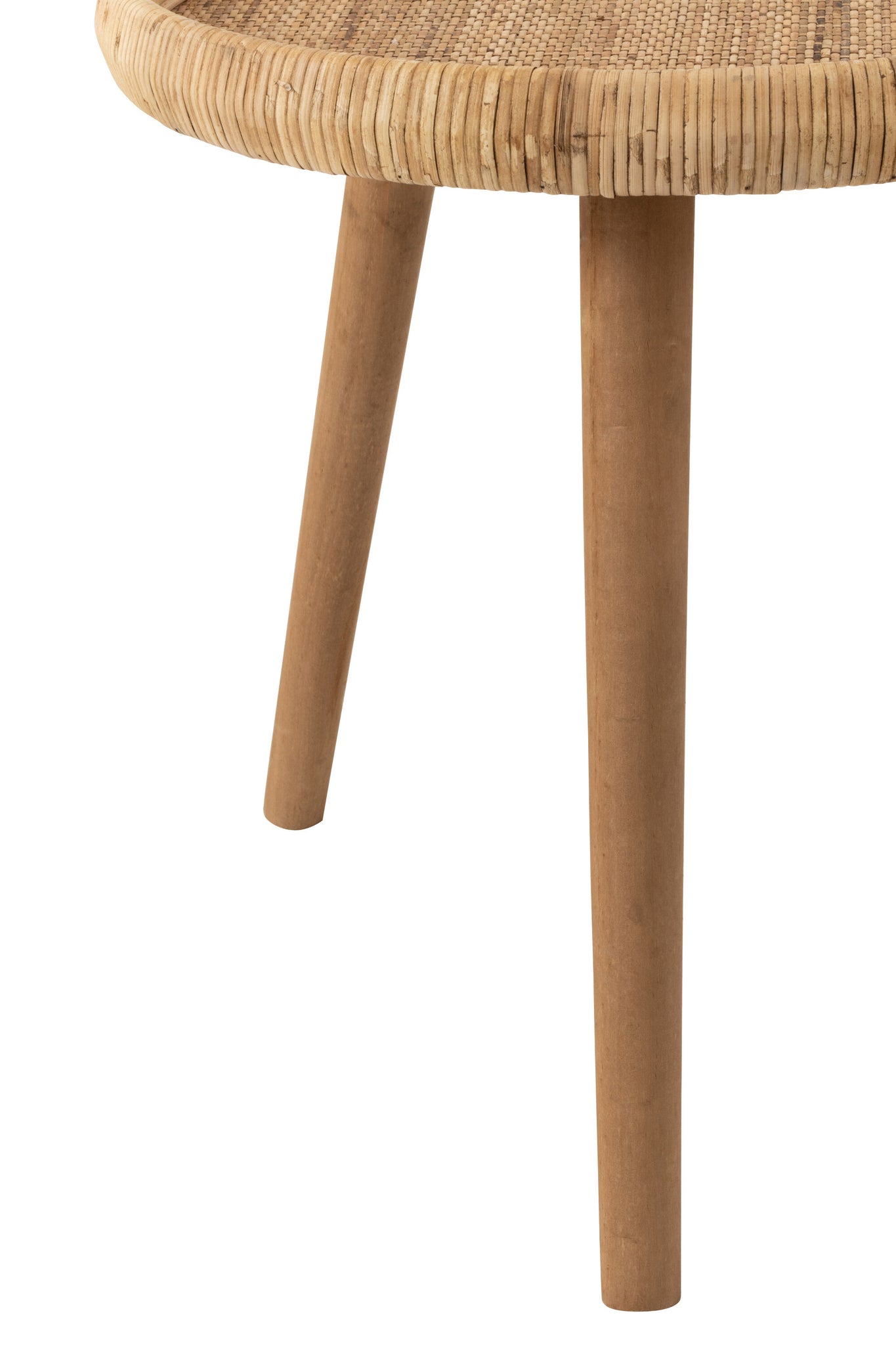 Set Of 2 Side Tables Lurne Rattan/Fir Wood Natural