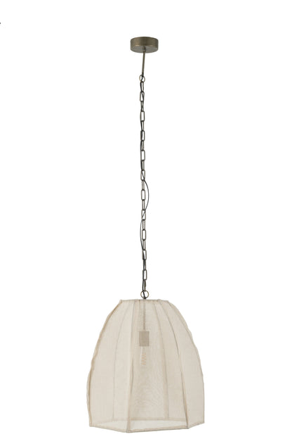 Ceiling Lamp Pear Linen/Iron White Small