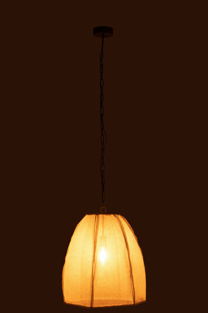 Ceiling Lamp Pear Linen/Iron White Small