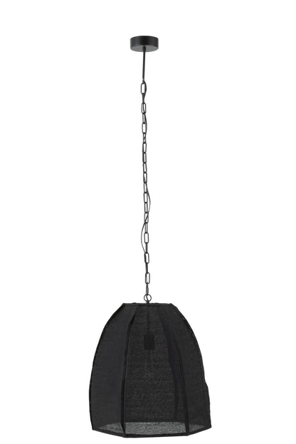 Ceiling Lamp Pear Linen/Iron Black Small