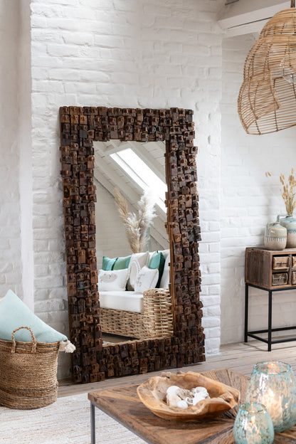 MIRROR SYMA RECYLCED WOOD/MIRROR NATURAL LARGE