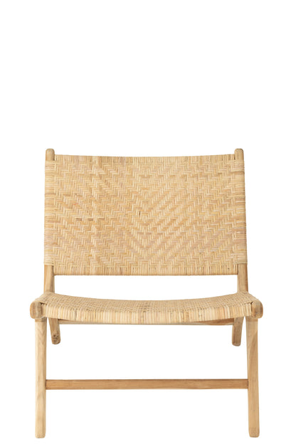 Lounge Chair Tight Weaving Rattan Natural