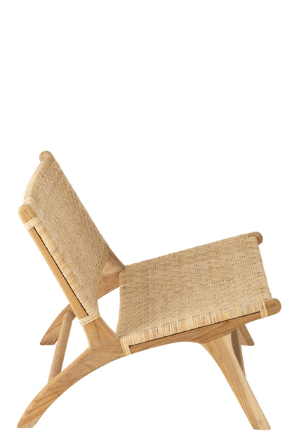 Lounge Chair Tight Weaving Rattan Natural