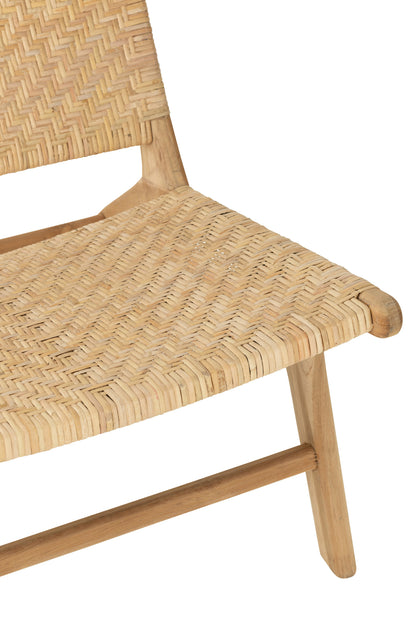Lounge Chair Tight Weaving Rattan Natural