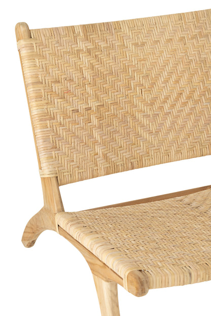 Lounge Chair Tight Weaving Rattan Natural