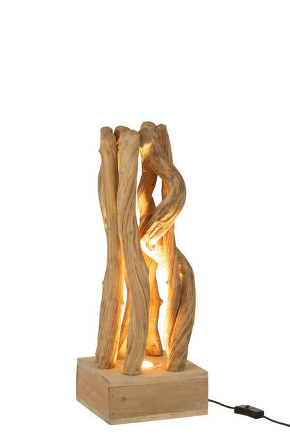 Table Lamp Intertwined Branches Wood Natural
