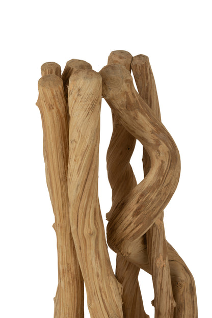 Table Lamp Intertwined Branches Wood Natural