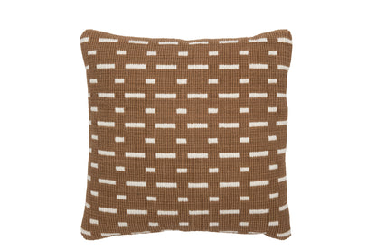 Kissenlinien Outdoor Polyester Braun/Weiß