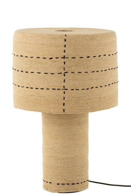Table Lamp Dotted Lines Seagrass Natural/Black