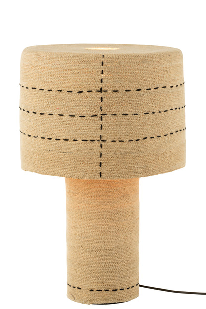 Table Lamp Dotted Lines Seagrass Natural/Black
