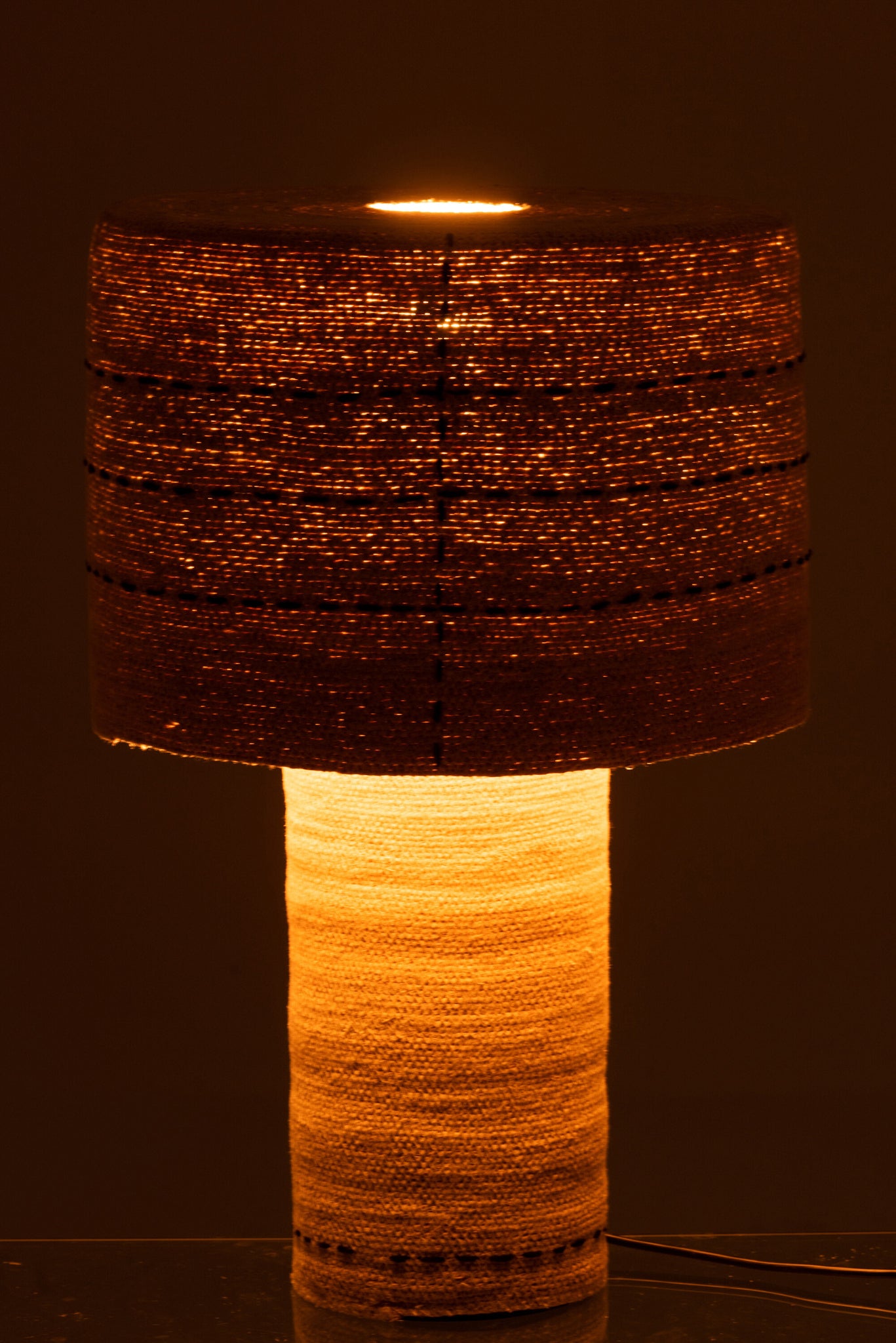 Table Lamp Dotted Lines Seagrass Natural/Black