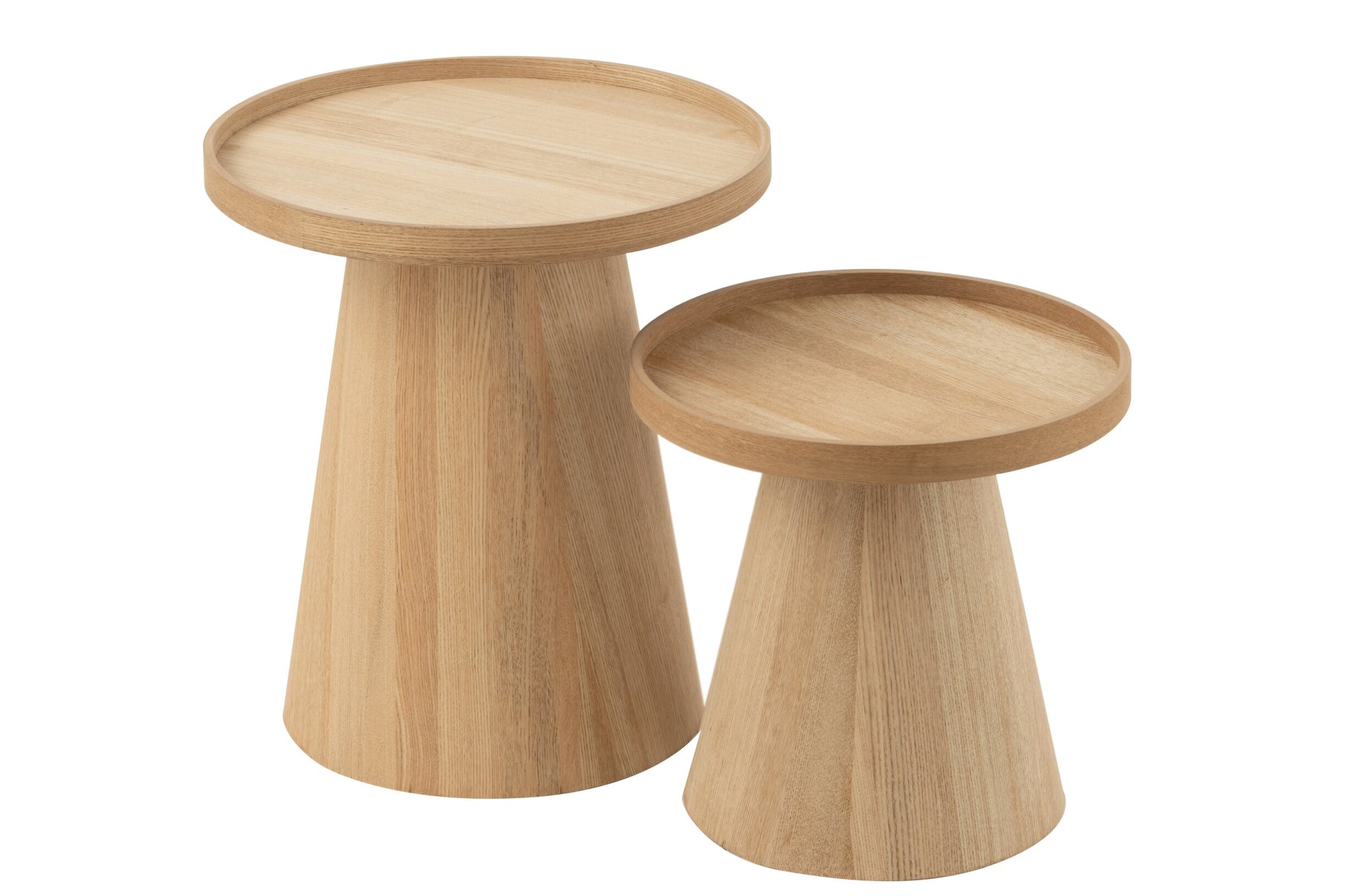 Beistelltische rund und eckig – Holz, Natur, 2er-Set
