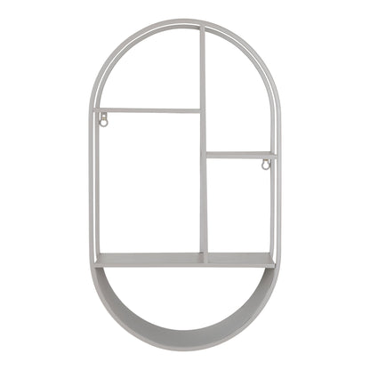 Feira Wall Shelf - Wall Shelf, oval, steel, cool grey 35x15x60 cm