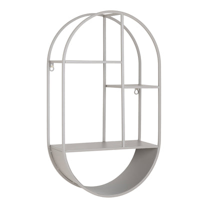 Feira Wall Shelf - Wall Shelf, oval, steel, cool grey 35x15x60 cm