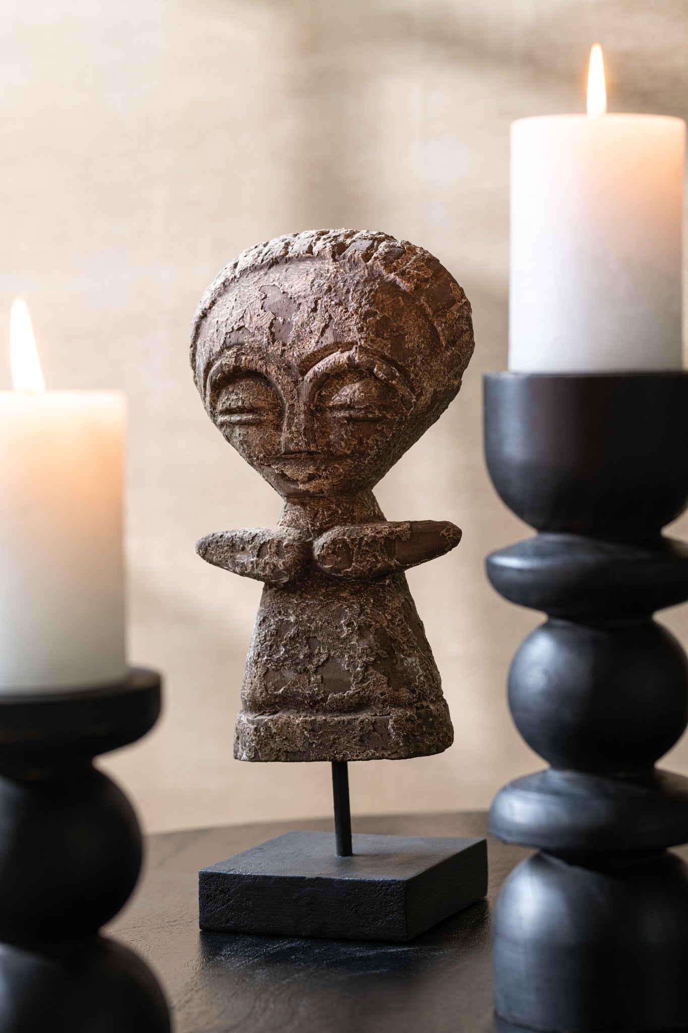 Statue Ying Albasia Wood Natural Small