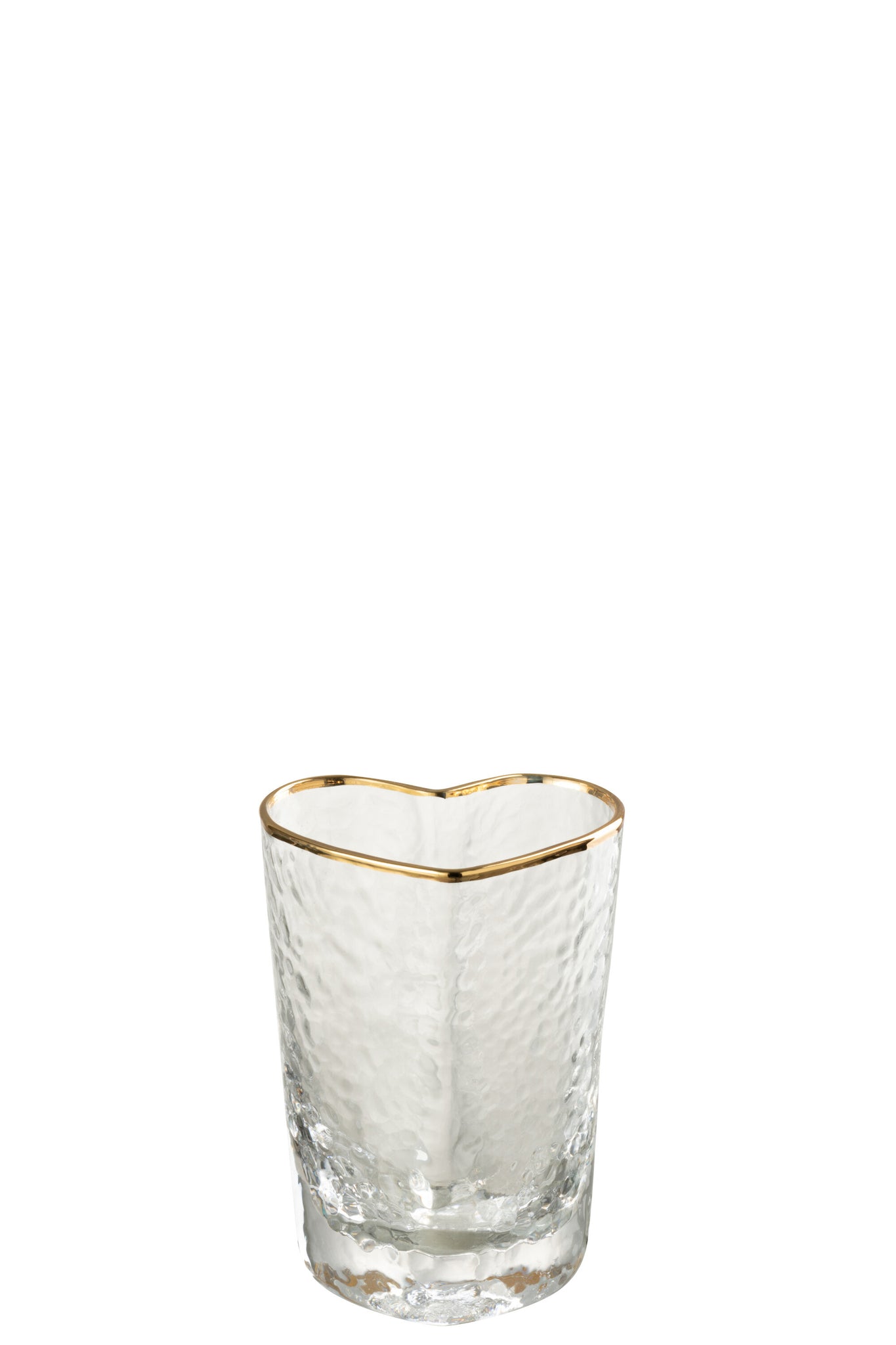 Drinking Glass Heart Glass Gold/Transparent