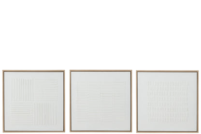 Painting Lines Canvas White Assortment Of 3