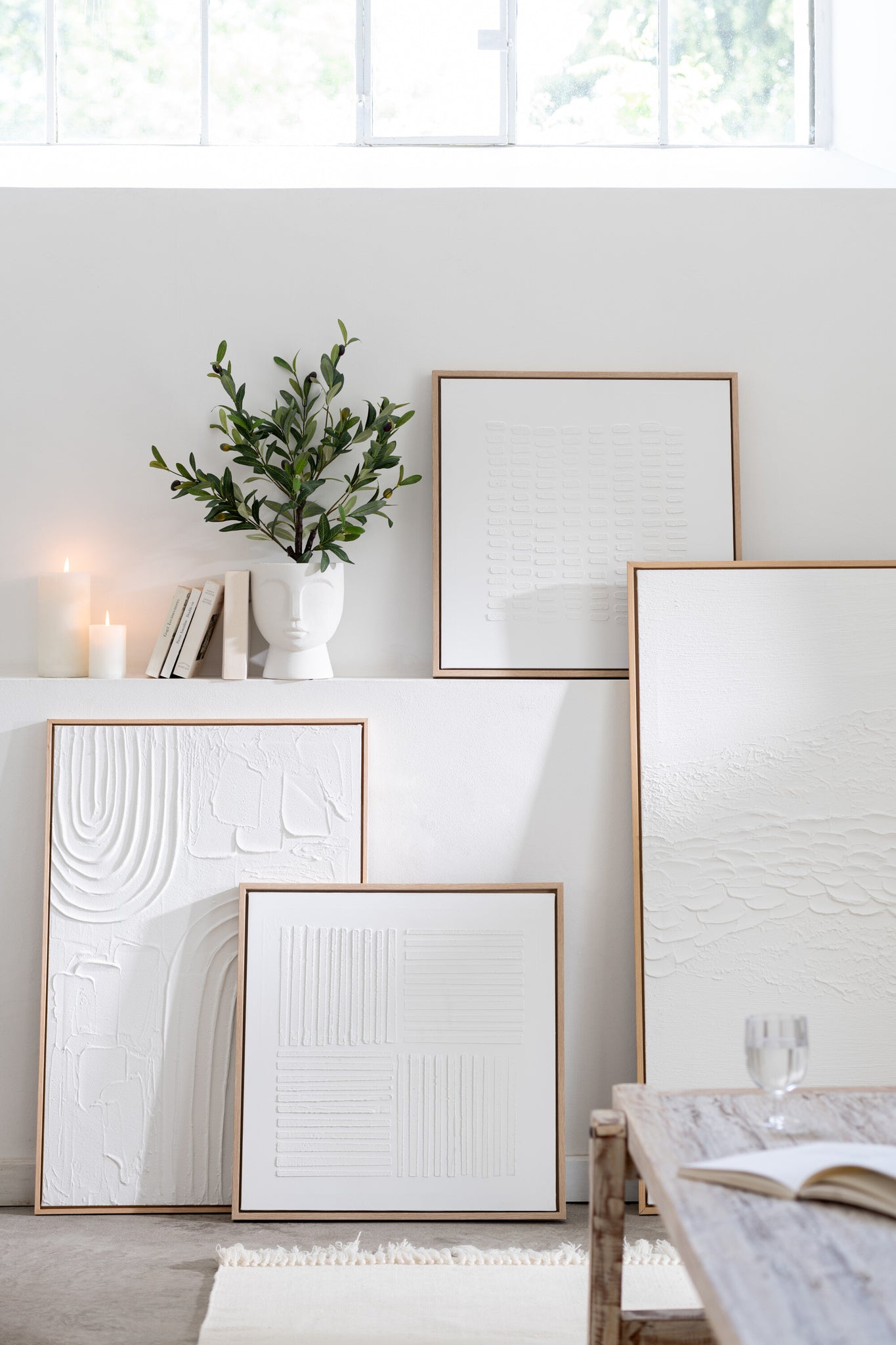 Elise Wall Art Set of 2 | White Canvas