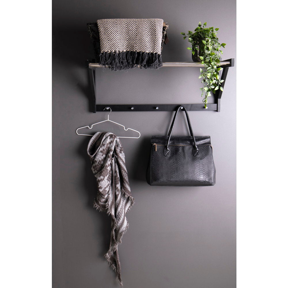 Padova Hat Shelf - Hat shelf, wood/steel, black 78x32 cm