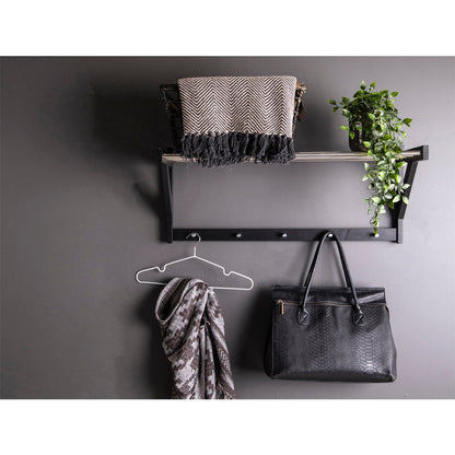 Padova Hat Shelf - Hat shelf, wood/steel, black 78x32 cm