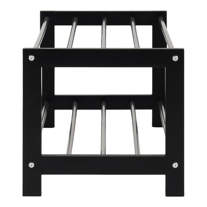 Padova Shoe Rack - Shoe rack, wood/steel, 2 shelves, black 78x34 cm