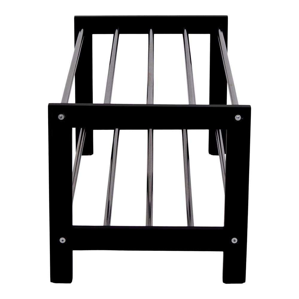 Padova Shoe Rack - Shoe rack, wood/steel, 2 shelves, black 78x34 cm