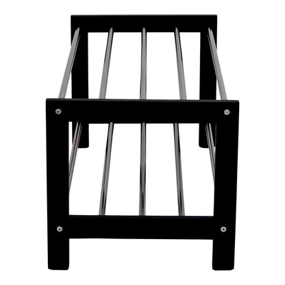 Padova Shoe Rack - Shoe rack, wood/steel, 2 shelves, black 78x34 cm