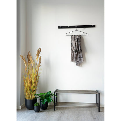 Padova Shoe Rack - Shoe rack, wood/steel, 2 shelves, black 78x34 cm