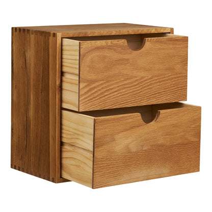 Townsville Wall Shelf with drawers - Wall shelf with drawers, oak 18x30x30 cm