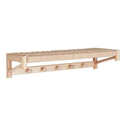 Abano Hat Shelf - Hat Shelf, poplar wood/natural wicker, natural 78x31 cm